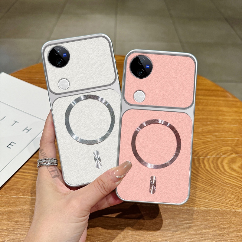 Retro สําหรับ Vivo V40 Lite T4 Pro T4R Y200 Y300 Soft Faux หนังแกะหนังเนื้อเคสโทรศัพท์ Protector ฝาห