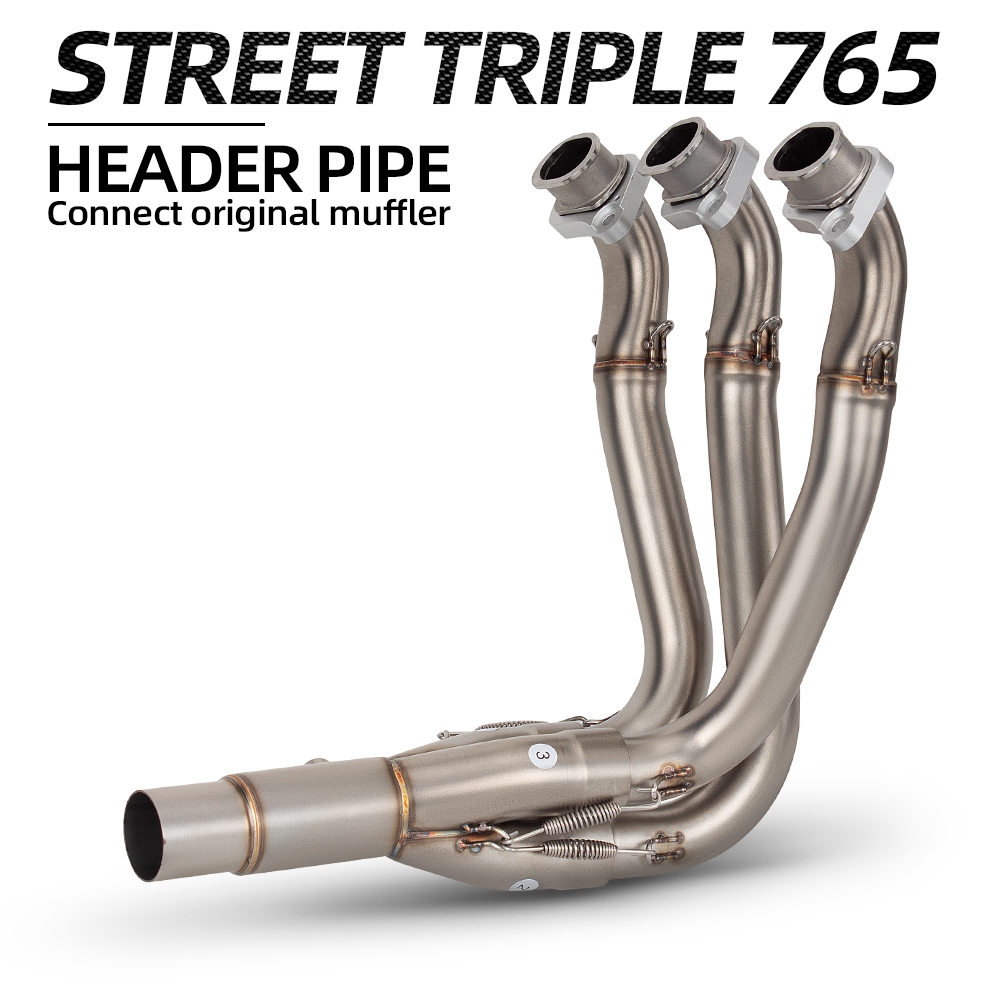 สําหรับ Triumph Street Triple 765 RS RS RS765 765R 765S 2017-2024 รถจักรยานยนต์ไอเสีย headers เชื่อม