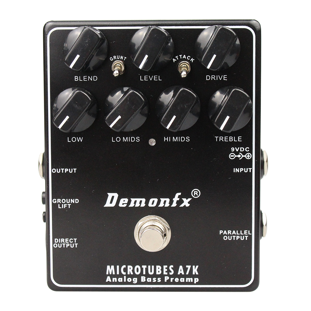 Demonfx MICROTUBES A7K Analog Bass Preamp Bass Effect Pedal Overdrive Peamp