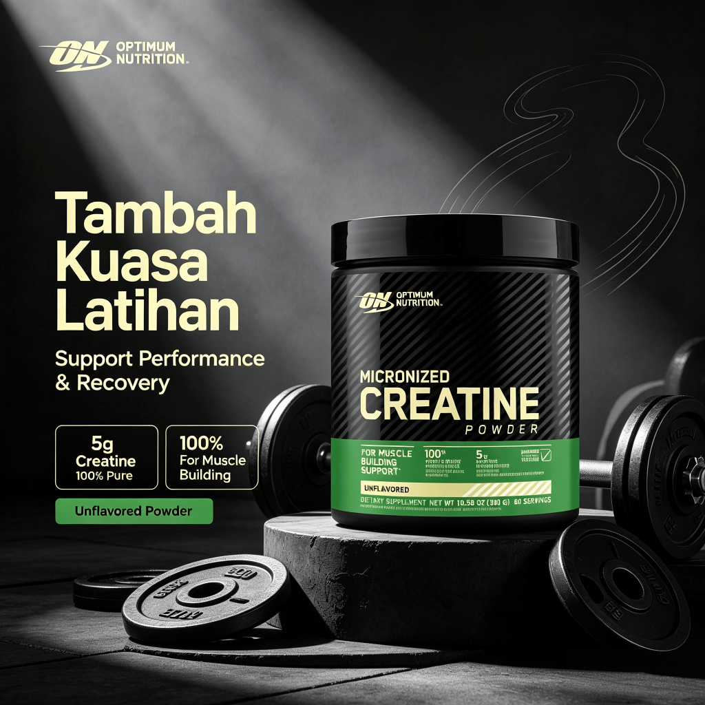 ON Micronized Creatine Powder 300g ฮาลาล Pure Monohydrate Strength & Power Support
