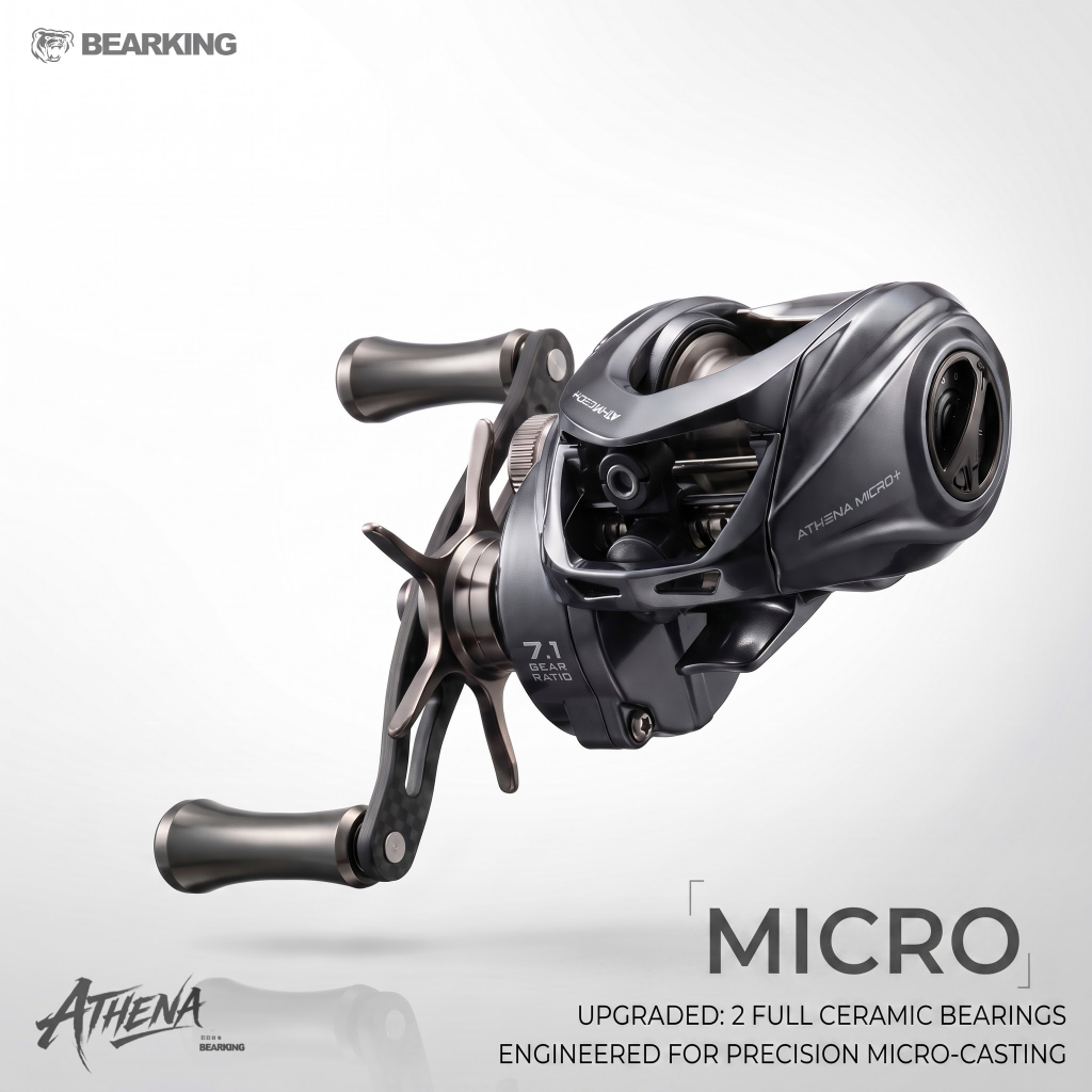 BEARKING ATHENA Baitcasting Reel 133g Ultralight 7+1 แบริ่ง อัตราส่วนความเร็ว 7.1:1 ลากสูงสุด 4.5KG 