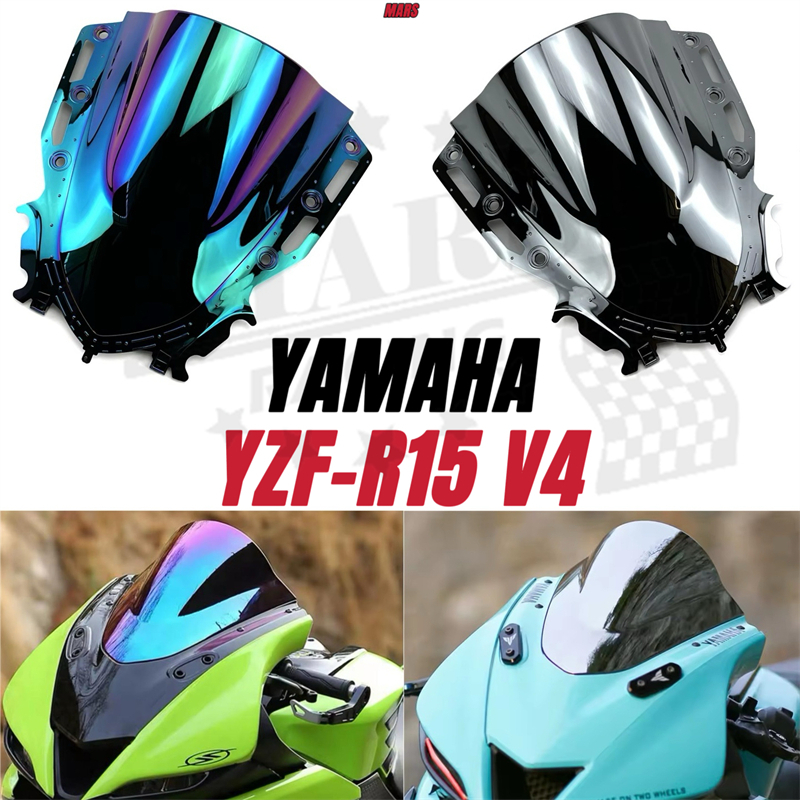 สําหรับ YAMAHA YZF-R15 V4 YZF R15 V4 2021 2022 2023 2024 2025 2026 R15 V4 21-26 กระจกบังลมมอเตอร์ไซค