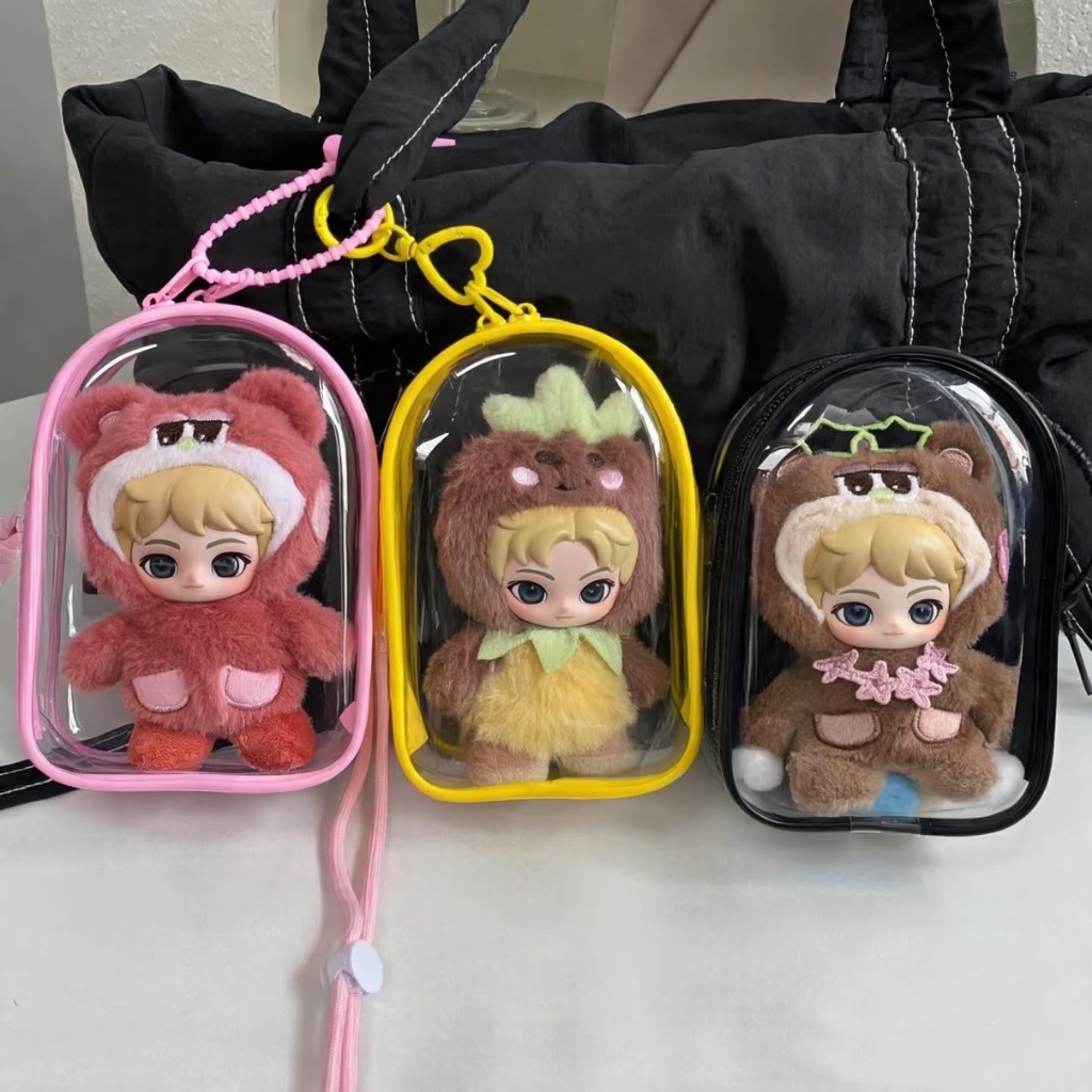 โปร่งใส HD สําหรับ RIIZE Fluffy Friends Series พวงกุญแจตุ๊กตาฝุ่นฝาครอบป้องกันจี้ตุ๊กตาอุปกรณ์เสริม