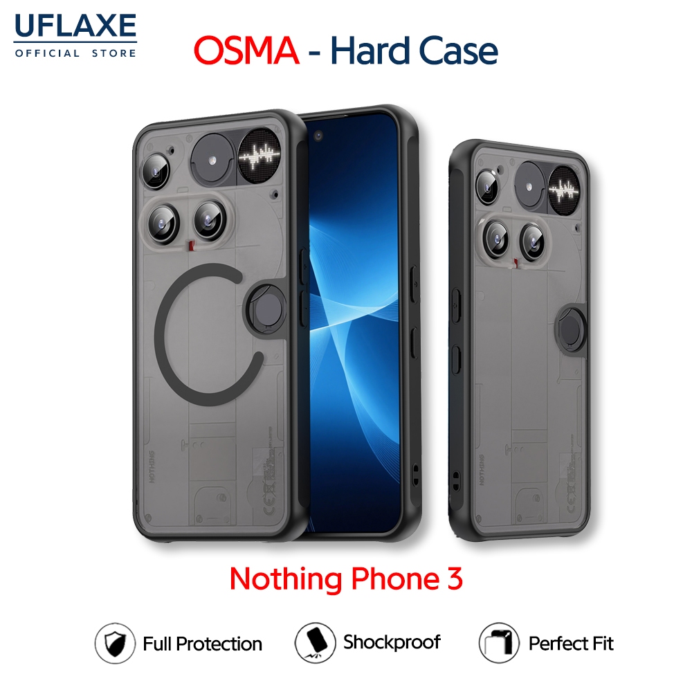 UFLAXE OSMA - เคส Nothing Phone 3 - เคสแข็งกันกระแทก เคสโทรศัพท์ด้านป้องกันรอยนิ้วมือการปกป้องเต็มรูปแบบ