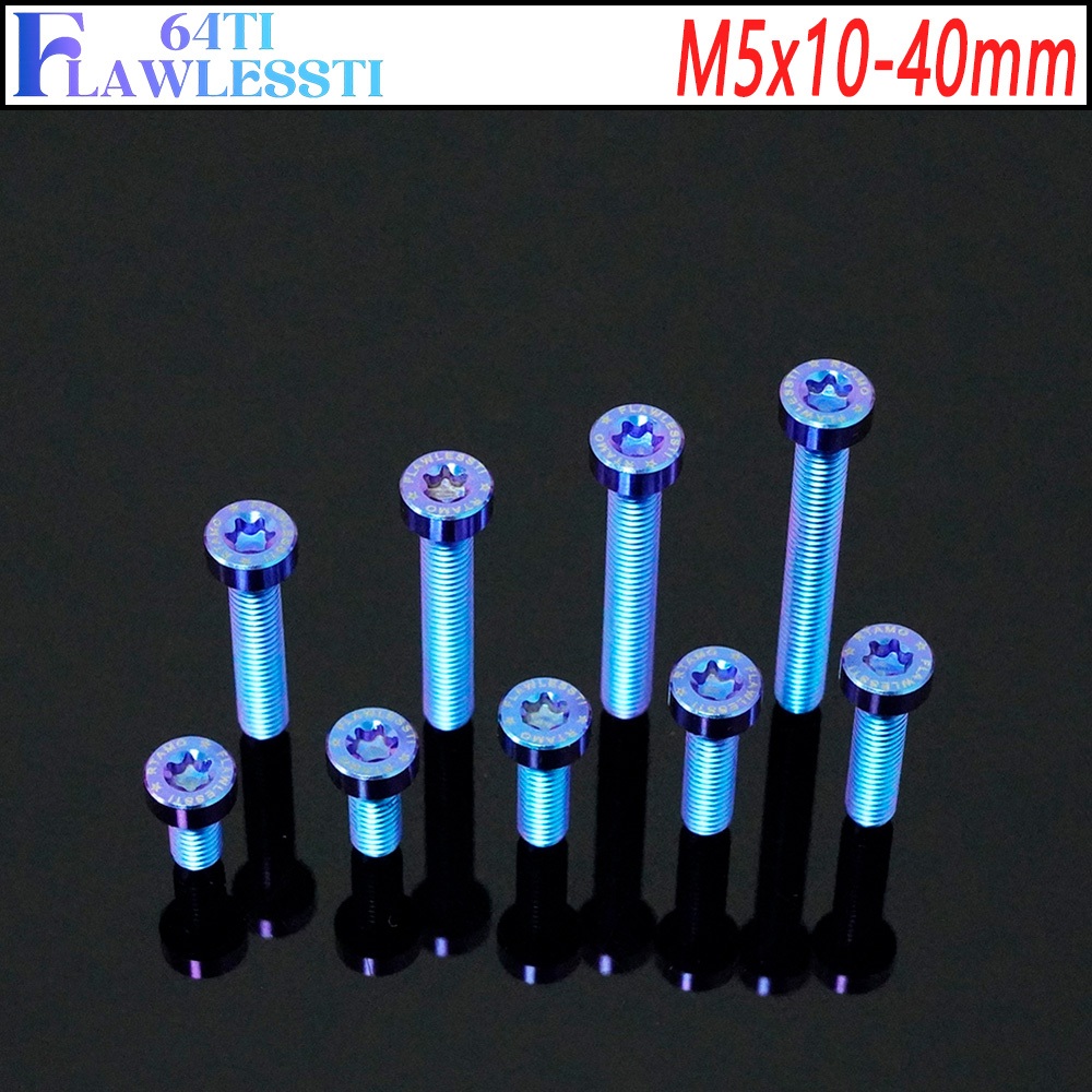 FLAWLESSTI M5x10-40 mm Gr5 สลักเกลียวไทเทเนียม