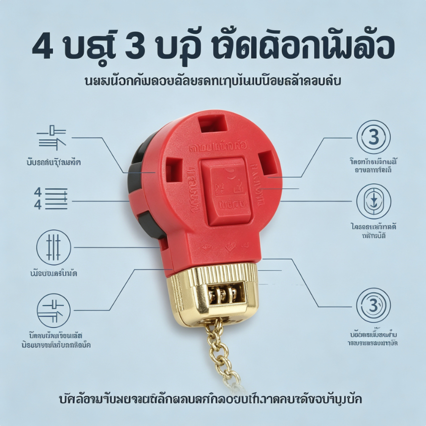 สวิทช์พัดลม 4 สาย N&U รุ่น ZE-268S6 3 สปีด เกรดอุตสาหกรรม ทนทานพิเศษ สำหรับซ่อมพัดลมเพดาน