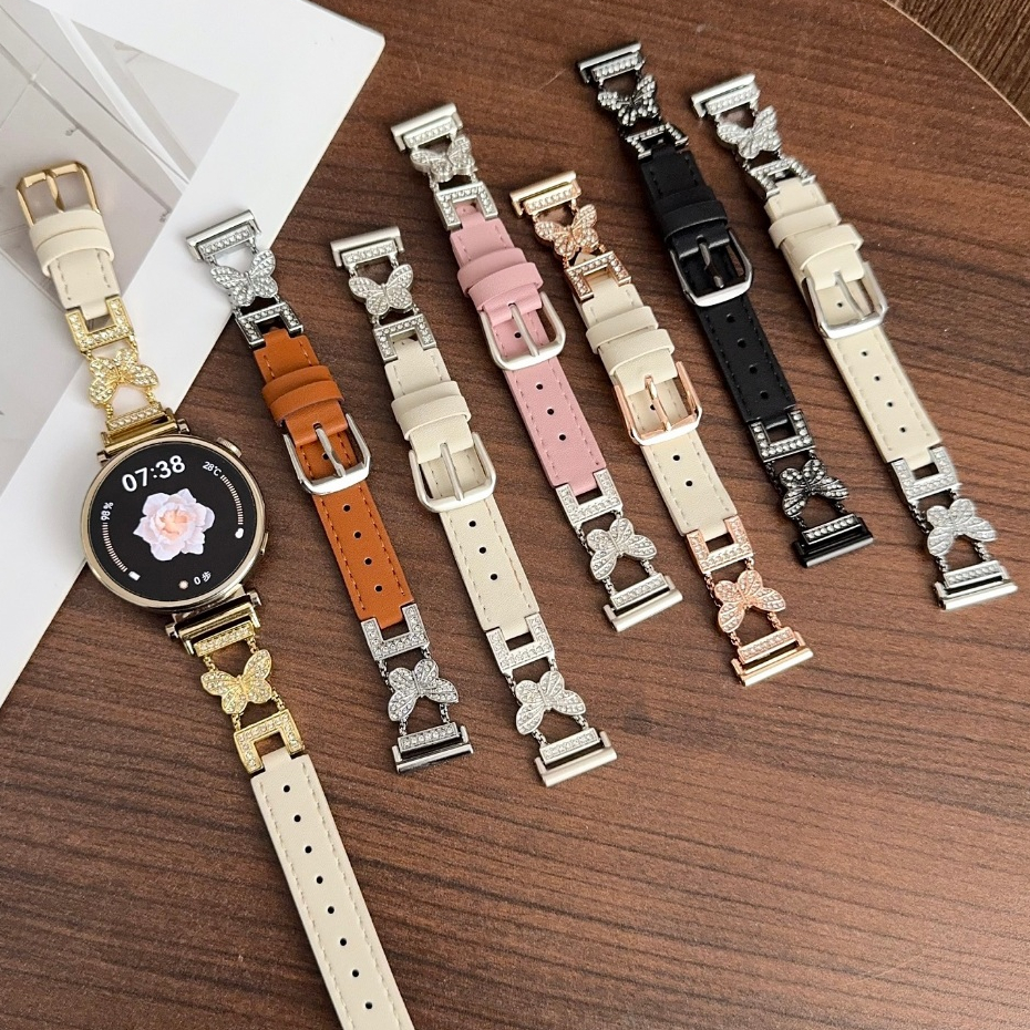 สายหนังผีเสื้อสําหรับนาฬิกา Huawei GT 7 สาย Huawei Watch GT 6 / Huawei GT 5 / GT 4 สาย Soft Huawei G