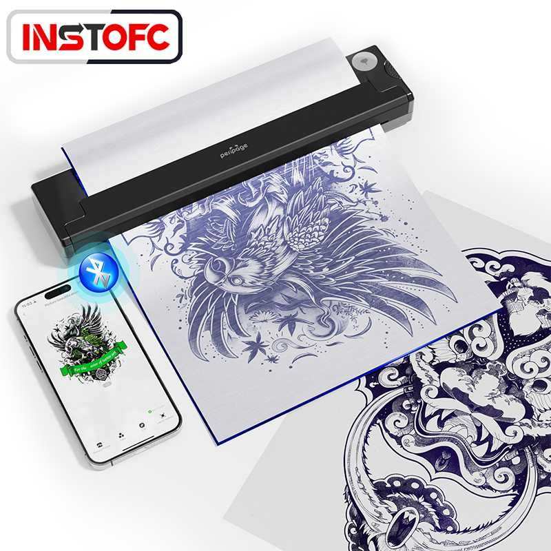 PeriPage P90 Tattoo Transfer Printer แบบพกพา Inkless Bluetooth Tattoo Printing