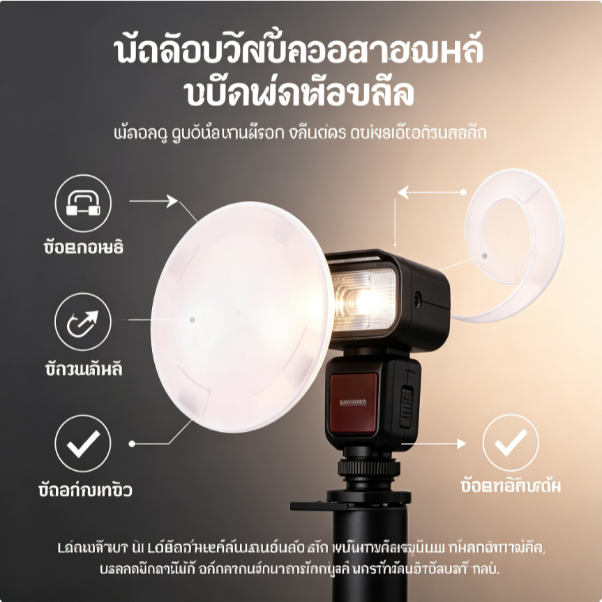 โดมกระจายแสงแฟลช N&U รุ่น AK-R11 แม่เหล็กแรงดูดสูง ยืดหยุ่น ทนทาน เหมาะสำหรับช่างภาพอีเว้นท์ งานแต่ง
