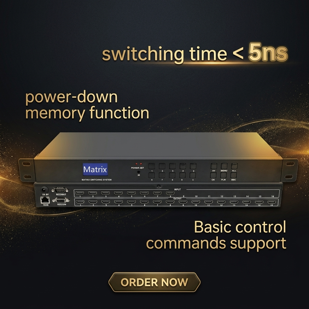 8X16 ตัวสลับ HDMI matrix 8 ใน 16 ออกสวิตช์ HDMI matrix พร้อมรีโมทคอนโทรลและ Web Gui และ APP