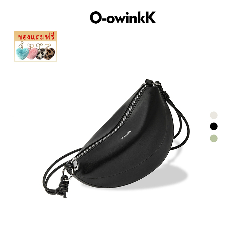 O‑owinkK กระเป๋าสะพายข้างรูปพระจันทร์ PU สายมีปมมัด ขนาดกะทัดรัด