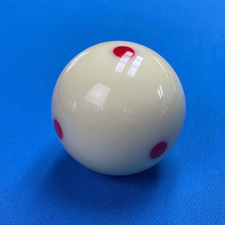 ลูกคิวบอลพูลอเมริกัน ไซส์ 57.2 มม. พร้อมลายจุดสีแดง 6 จุด Cue Ball – ชุดละ 1 ลูก