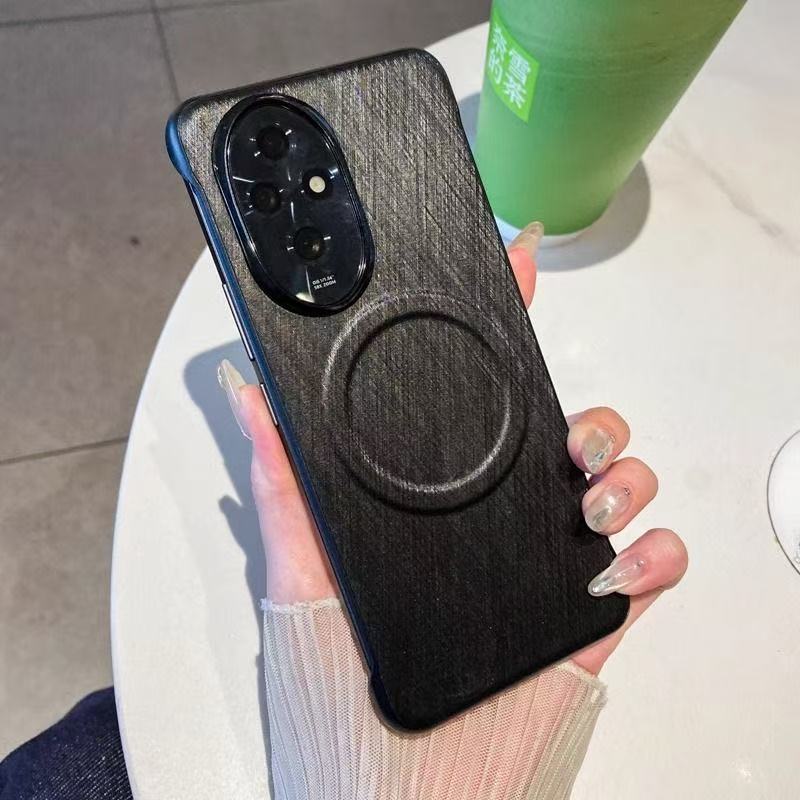 เคสหรูหรา แม่เหล็กดูด สําหรับ Honor 200 5G (ELI-NX1) 200 Pro 5G (ELP-NX9) ขัดเคส ครึ่งแพ็ค ฝาครอบป้อ