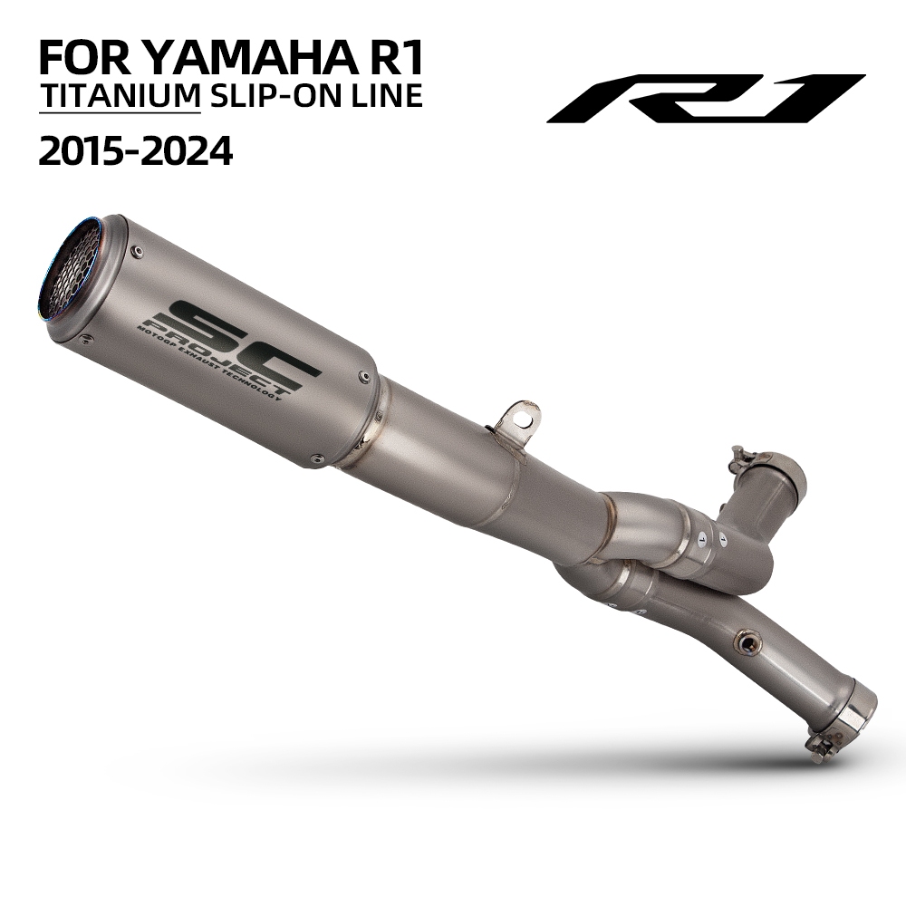 SC Project CR-T racing รถจักรยานยนต์ท่อไอเสีย TC6 ชุดไทเทเนียม Slip On Line สําหรับ Yamaha R1 mt10 f