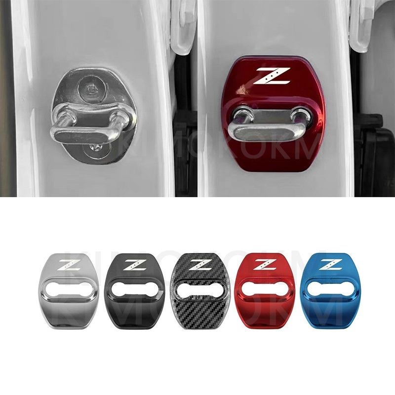 4 ชิ้น/เซ็ตรถประตูล็อคป้องกันหัวเข็มขัดสติกเกอร์สําหรับ Nissan 350Z 370Z Z33 Fairlady สําหรับ Nismo 