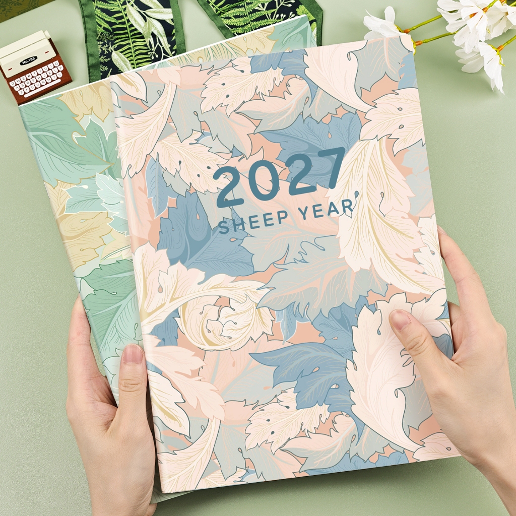Agenda 2027 A5/A4 Planner เครื่องเขียน Organizer ไดอารี่ดอกไม้โน้ตบุ๊คและสมุดบันทึกปฏิทินรายเดือน Notepad Little Fresh Office Sketchbook หมายเหตุหนังสือ Plan