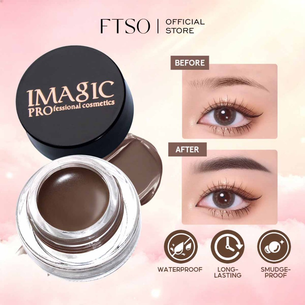 FTSO&IMAGIC Eyebrow Tint Gel with Dual-ended Brush Natural Waterproof Eyebrow Mascara for Makeup