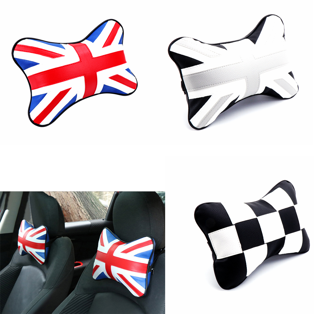 2 ชิ้นรถที่นั่งหัวคอ Rest เบาะ Pad หมอนรองศีรษะสําหรับ MINI Cooper S R55 R56 R57 R60 F54 F55 F56 F57