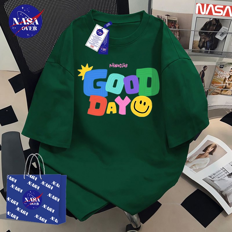 【ของพร้อมส่ง ส่งใน 24 ชั่วโมง】🔥NASA ฤดูร้อน ทรงหลวม แขนสั้น ลำลอง ลายพิมพ์นูนสีสัน🎨 ยูนิเซ็กส์ คอกลม เสื้อคอตตอน YG398