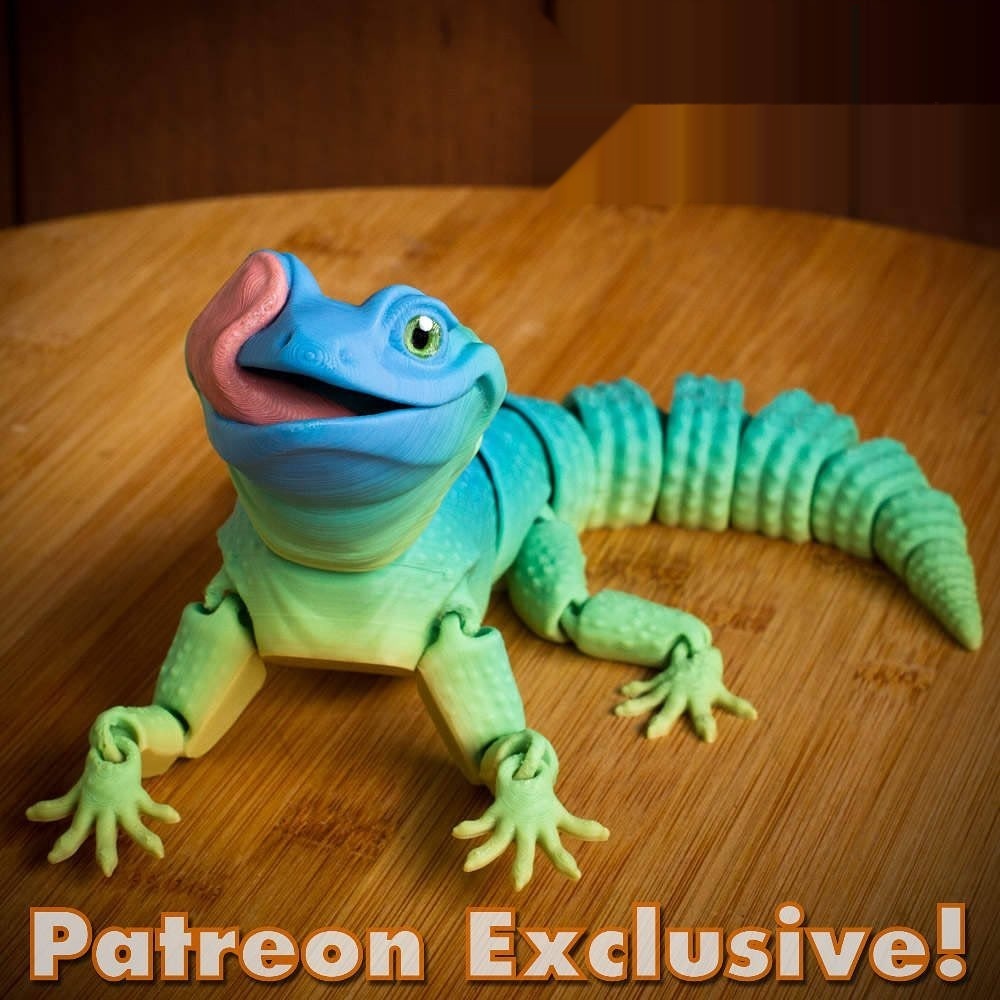 Articulated Flexi Leopard Gecko 3D พิมพ์เคลื่อนย้ายได้ Wildlife รูปพร้อมสต็อก