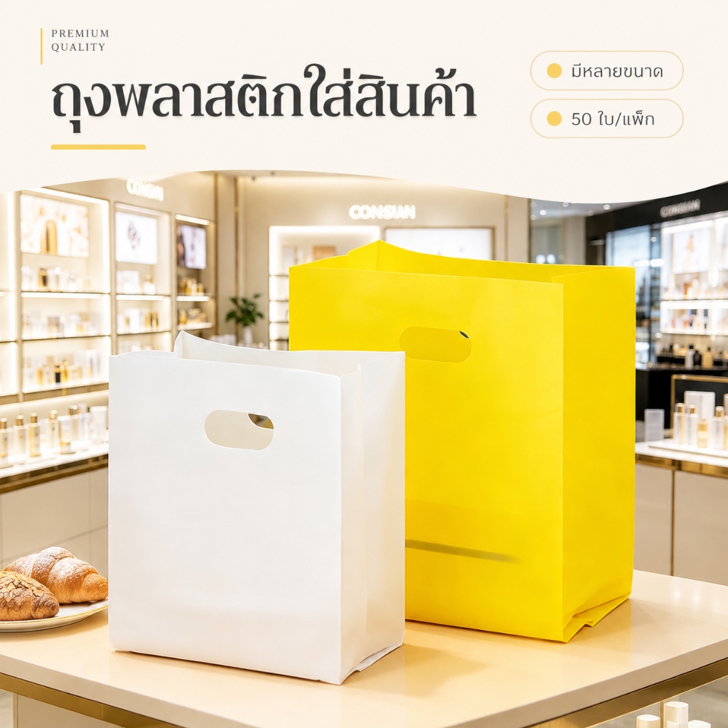 50 บรรจุภัณฑ์ ถุงเค้ก Takeaway ขนมปัง ถุงขนมอบ อาหาร ถุงพลาสติกอาหาร