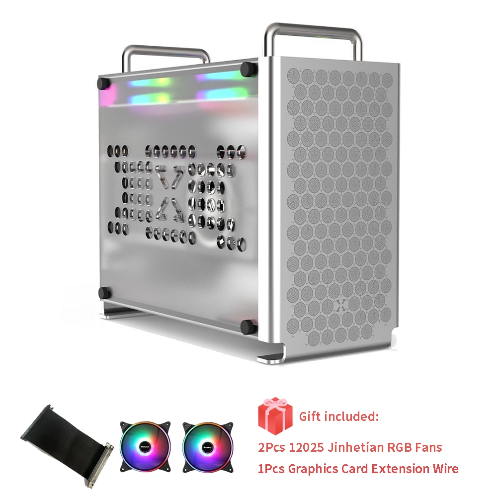ZZAW B2 ITX เคสคอมพิวเตอร์สําหรับเดสก์ท็อป PC Mini Micro Slim แบบพกพา Mid Tower อลูมิเนียมอัลลอยด์ขน