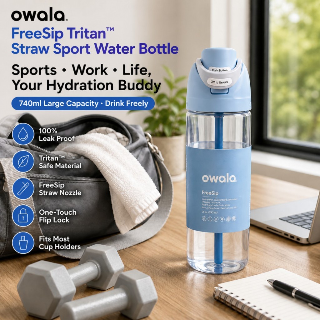 Owala Freesip Water Bottle 25oz Tritan Owala Water Bottle with Straw, Owala Straw Cup