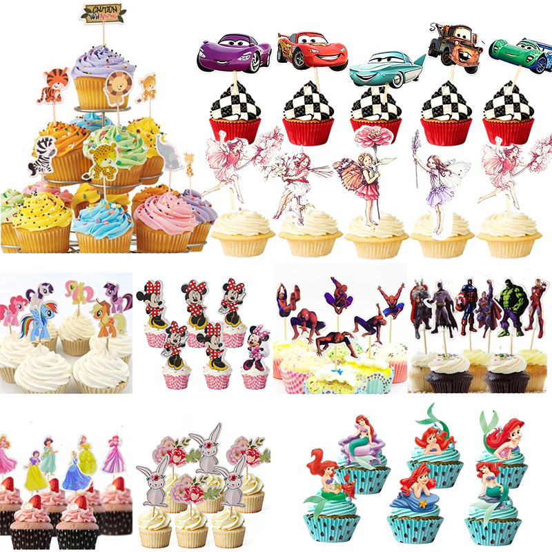 ป้ายท็อปเปอร์ ลายการ์ตูน Safari Bubble Guppies สําหรับตกแต่งเค้กวันเกิดเด็ก 24 ชิ้น ต่อแพ็ก