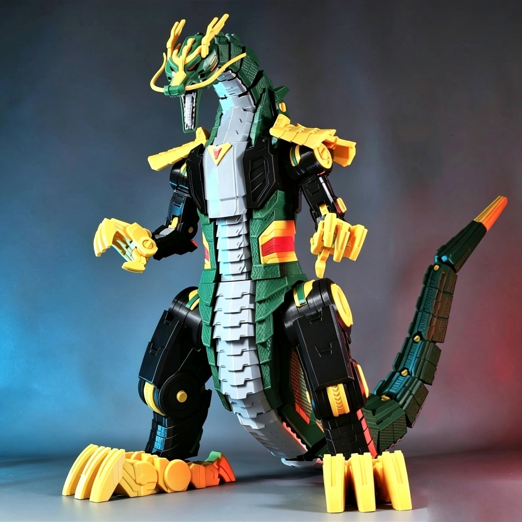 Megadragon ของเล่นสําหรับชายของขวัญรุ่น Monster Dragon Five Star ทีมไดโนเสาร์ Giant Machine เชื่อมต่อได้ด้วย Movable Joints 3D การพิมพ์และสีสนับสนุนมือถือชุดกันดั้ม