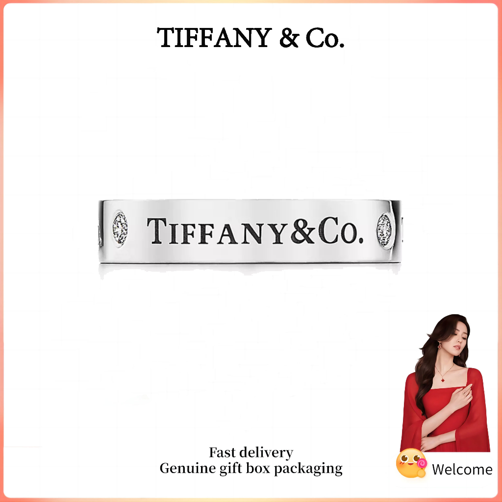 TIFFANY &CO.S925 Sterling Silver T&CO.® คอลเลกชันแหวนเพชรเครื่องประดับครบรอบวันวาเลนไทน์