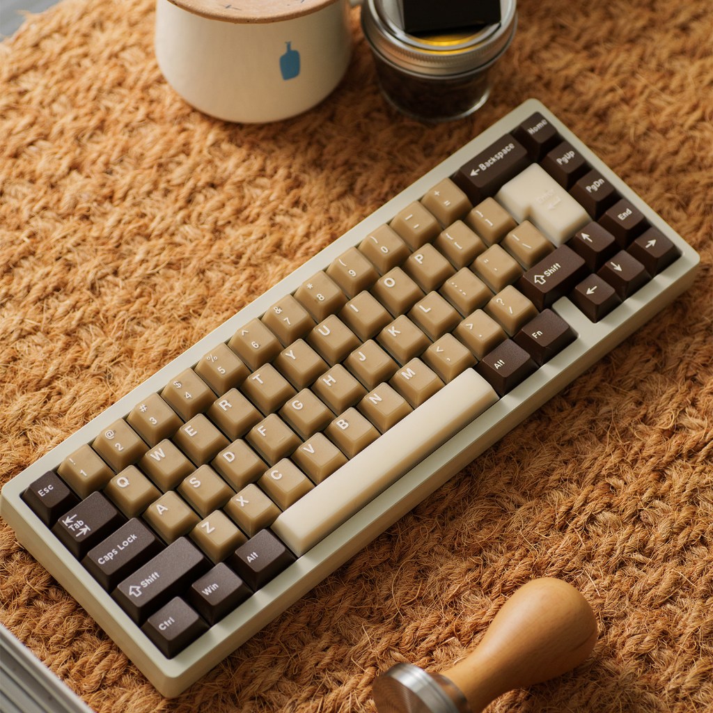 Fresh Coconut Latte Semi-Transparent Doubleshot Keycaps สําหรับคีย์บอร์ดแบบกลไก - PBT + PC Cherry Pr