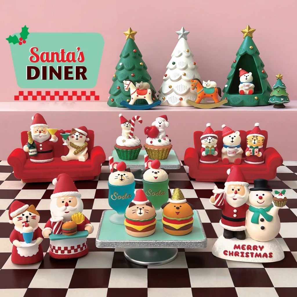 Santa Cat ตกแต่ง DIY ตกแต่งของขวัญ Santa Elk Sligh ZAKKA เรซิ่น Snowman ตกแต่ง