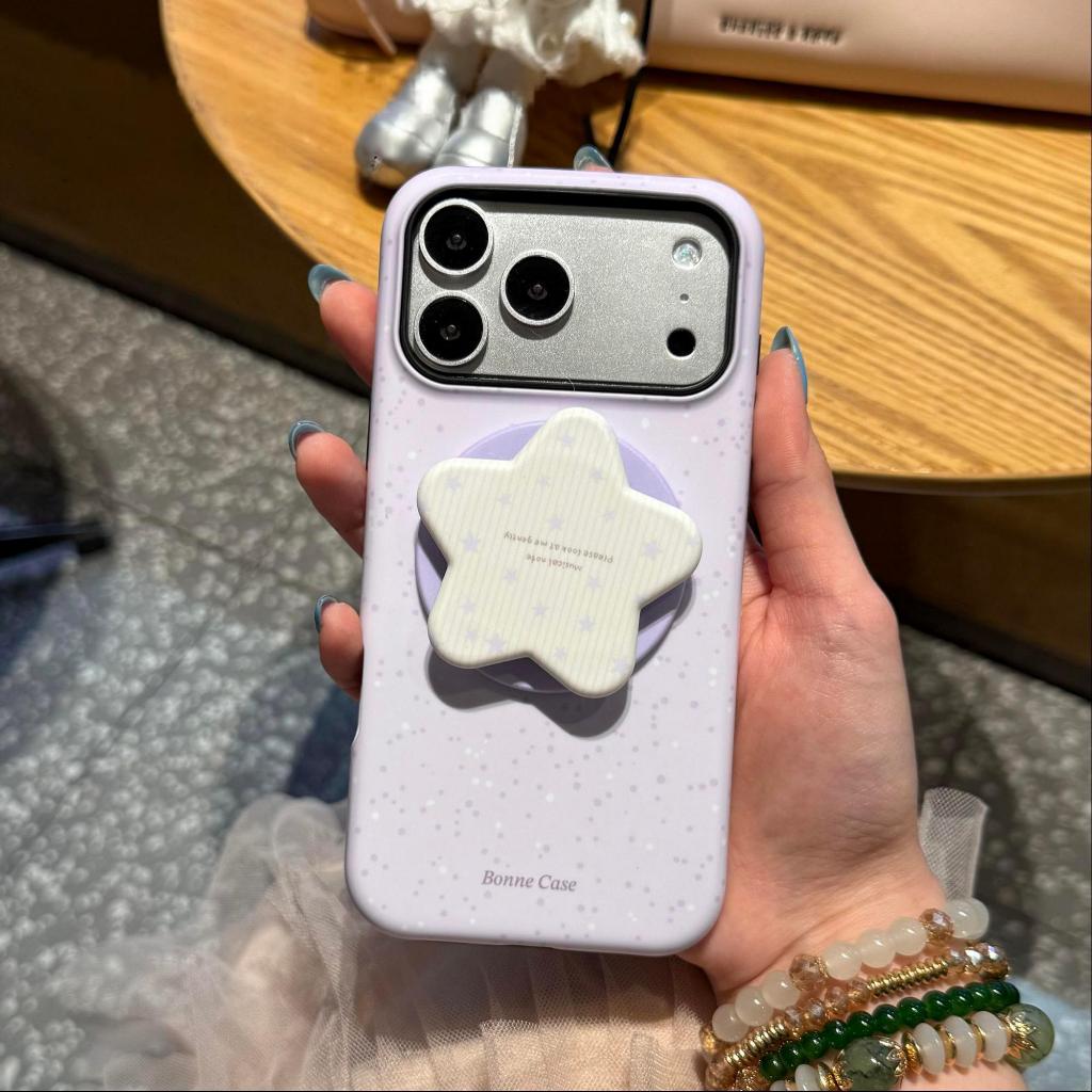 ขาตั้งดาวสีม่วง iPhone17promax เคสโทรศัพท์ Apple161514แม่เหล็ก131211ฟิล์มน่ารัก