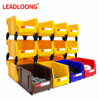 LEADLOONG V2 12PCS กล่องอะไหล่ กล่องเก็บน็อต กล่องเก็บของ 200×130×110 มม. พลาสติกแข็งแรง วางซ้อนกันได้ สำหรับโรงรถและงานช่าง