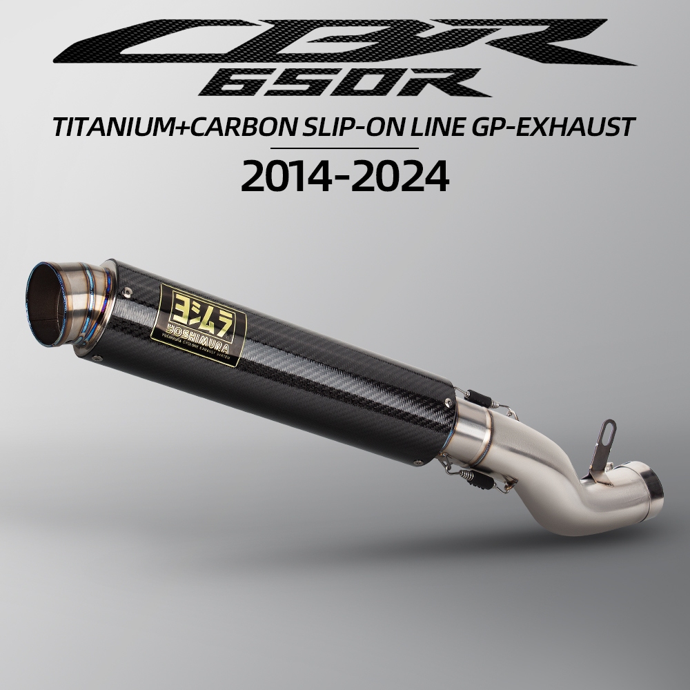 Yoshimura ท่อไอเสียรถจักรยานยนต์ชุดคาร์บอนไทเทเนียม Slip On Line สําหรับ Honda CBR650R CB650R CBR650