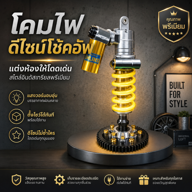 โคมไฟตั้งโต๊ะสไตล์โช้คอัพไฟตั้งโต๊ะระบบกันสะเทือนสําหรับตกแต่งสํานักงานในห้องนอนรุ่นแบตเตอรี่