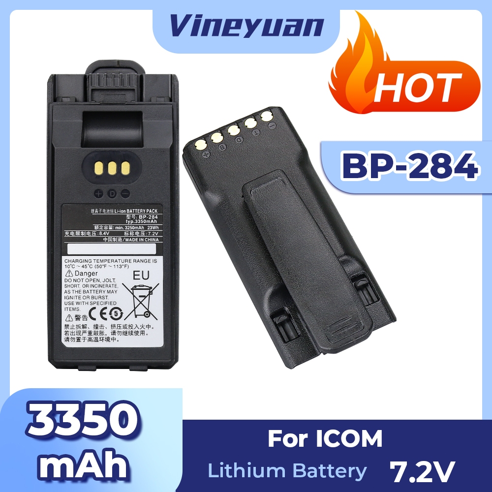 D-1763350mAh BP-284 แบตเตอรี่ Li-ion สําหรับ Icom IC-F3400 IC-F3400D IC-F3400DP IC-F3400DPS IC-F7400