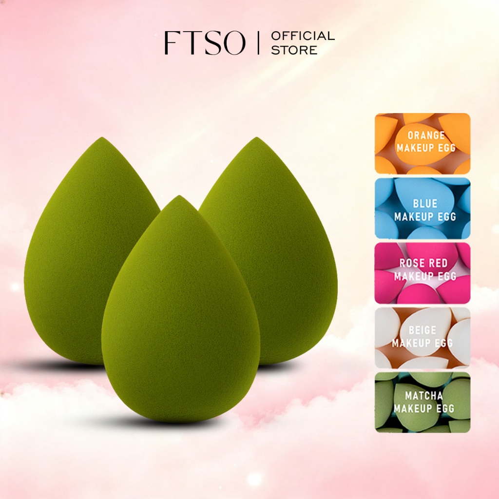 FTSO&IMAGIC 3 ชิ้น Beauty Blender Cosmtice kit แต่งหน้าผ้าฝ้ายใช้ฟองน้ําแต่งหน้าแห้ง / เปียก