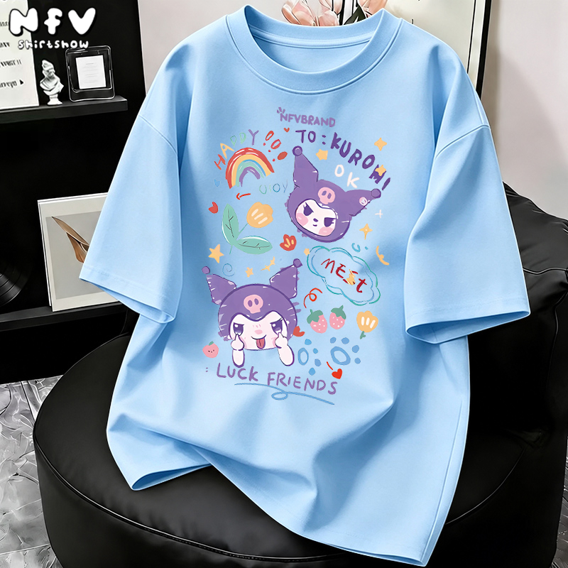 【จัดส่ง 24 ชม】NFV เสื้อยืดลายการ์ตูน ผู้หญิง สไตล์เกาหลี ทรงหลวม oversize ใส่สบาย YG190