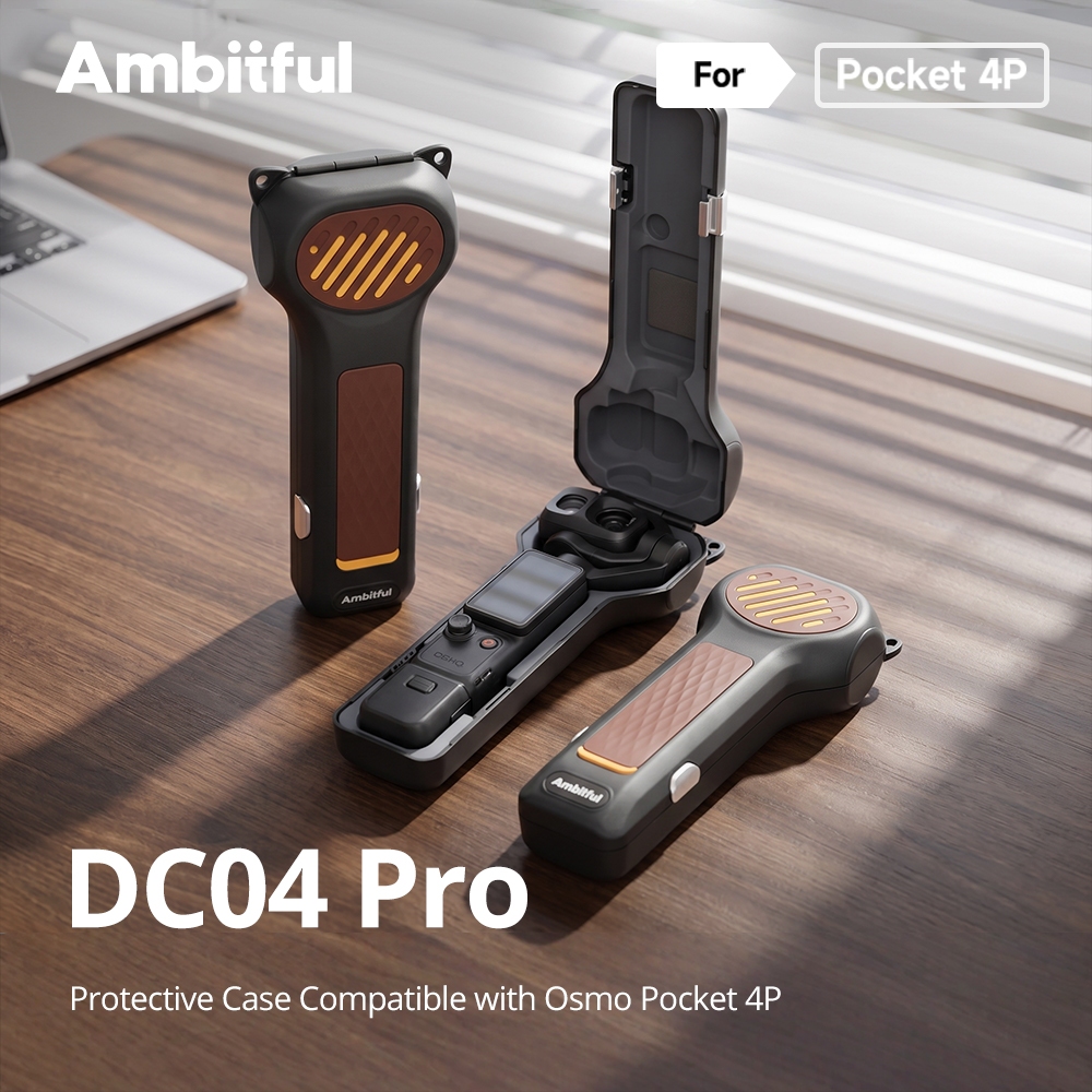 Ambystful DC04 Pro Flip-Open เคสป้องกันกันกระแทกปกแข็งป้องกันที่ครอบคลุมสําหรับ DJI Osmo Pocket 4P