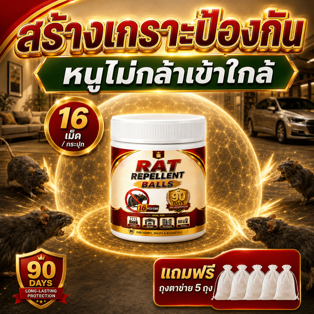❗ซื้อ 2 แถม 2 ❗ลูกเหม็นไล่หนู เจลไล่หนู ยาไล่หนู 16 เม็ด/กระปุก ถุงตาข่าย 5 ถุง ซื้อ 3 แถม 3