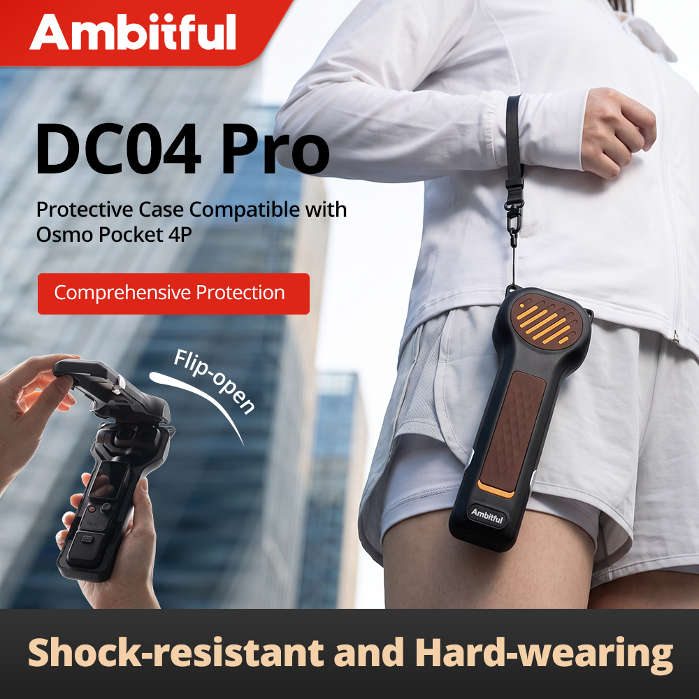 Ambystful DC04 Pro Flip-Open เคสป้องกันกันกระแทก Hard Coverage ป้องกันรอยขีดข่วนสําหรับ DJI Osmo Poc