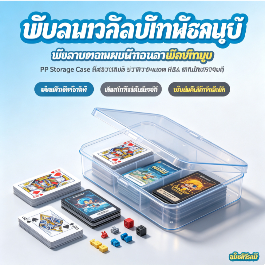 กล่องเก็บการ์ดเกม กล่องพลาสติกใสใส่ไพ่ ทนทาน เคสใส่การ์ดอเนกประสงค์ Card Organizer คุณภาพดี ดีไซน์ทันสมัย