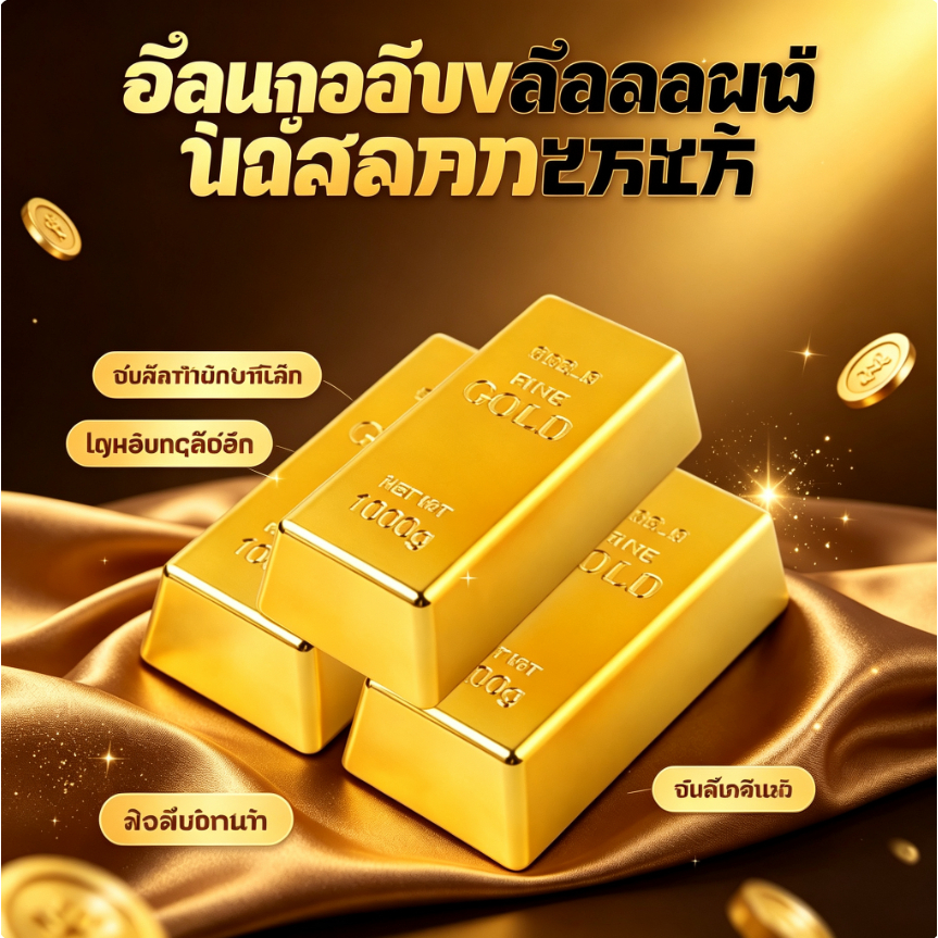 แท่งทองคำปลอม โมเดลทองคำแท่ง สีทองเงางาม พร็อพถ่ายรูปสินค้า/ไลฟ์สด ที่ทับกระดาษดีไซน์หรูหรา ไม่ซ้ำใคร