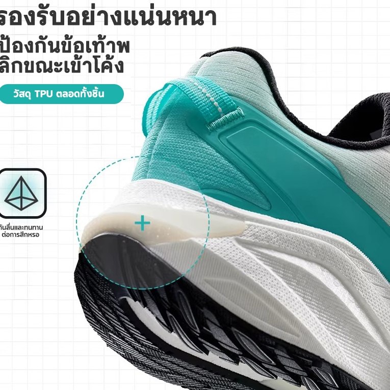 XTEP LingBu 3.0 รองเท้าวิ่งผู้ชาย ออกแบบสำหรับนิ้วเท้ากว้าง สีดำ รองรับเท้าแบน และมีระบบดูดซับแรงกระแทกด้านข้างพร้อมความยืดหยุ่นสูง — صورة 4
