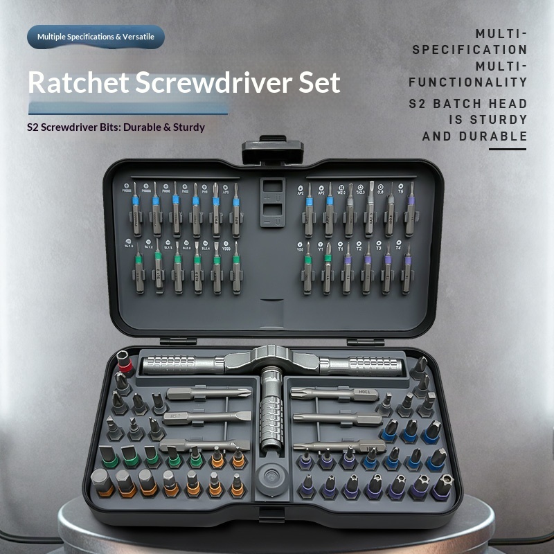 76 in 1 Multi-function Ratchet ไขควงชุด S2 เหล็ก Precision Magnetic Bits สําหรับ Home Electronics จักรยานเฟอร์นิเจอร์ซ่อม