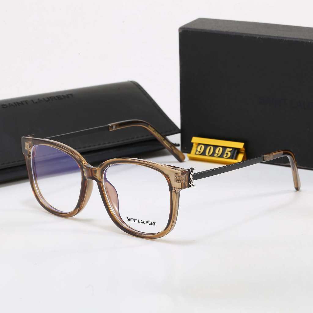 2026 สไตล์ใหม่ Saint Laurent High-End Sense แผ่นสแควร์กรอบแว่นตากรอบสีดําโปร่งใสสีน้ําตาลโปร่งใสกรอบ
