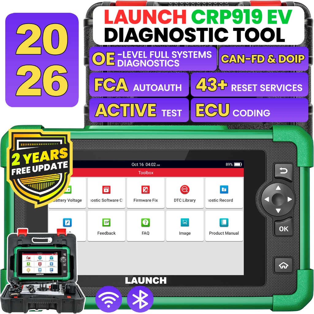 LAUNCH CRP919 EV เครื่องสแกนรถยนต์ไฟฟ้า OBD2 Scanner Full System Diagnostic Tool เครื่องตรวจเช็ครถยน