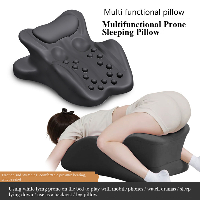 Ergonomic Prone หมอนสําหรับ Bed Louging, Pain Relief Sleep Cushion พร้อมคอสนับสนุน,อเนกประสงค์ขา Ele