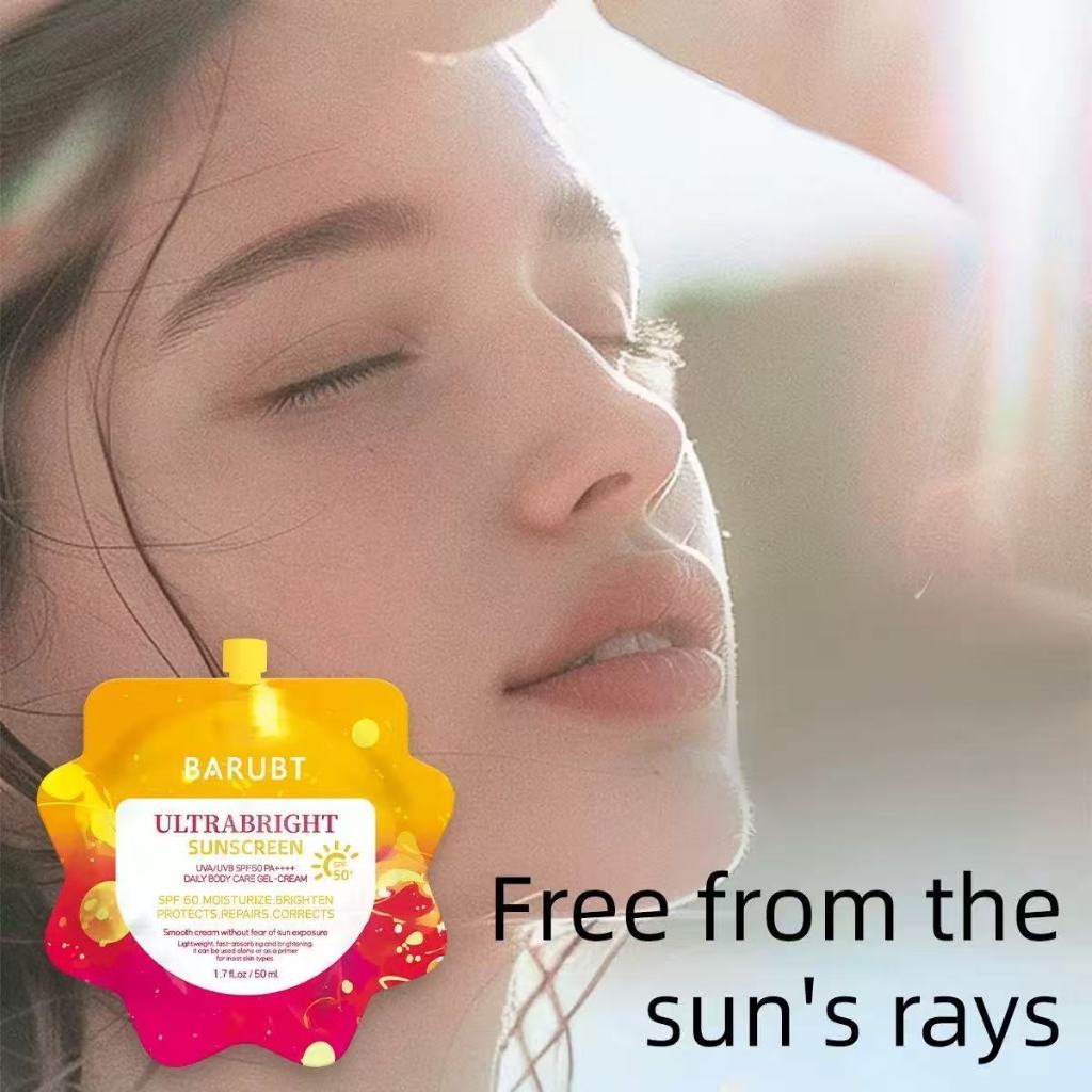 Ultrafresh Sunscreen SPF50 PA+++ ซอง UVA UVB Daily Protection Gel Cream ปกป้องการซ่อมแซมที่ถูกต้องไม